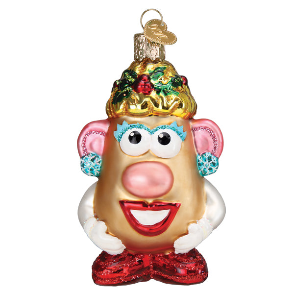 Old World Christmas Mrs. Potato Head Ornament - hand-blown glass Christmas tree ornament (view 3)