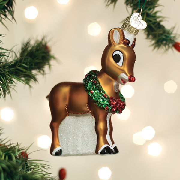Old World Christmas Rudolph The Red-Nosed Reindeer® Ornament - hand-blown glass Christmas tree ornament