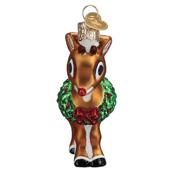 Old World Christmas Rudolph The Red-Nosed Reindeer® Ornament - hand-blown glass Christmas tree ornament (view 5)