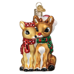 Old World Christmas Rudolph® And Clarice™ Ornament - hand-blown glass Christmas tree ornament (view 3)