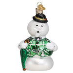 Old World Christmas Sam The Snowman Ornament - hand-blown glass Christmas tree ornament (view 3)