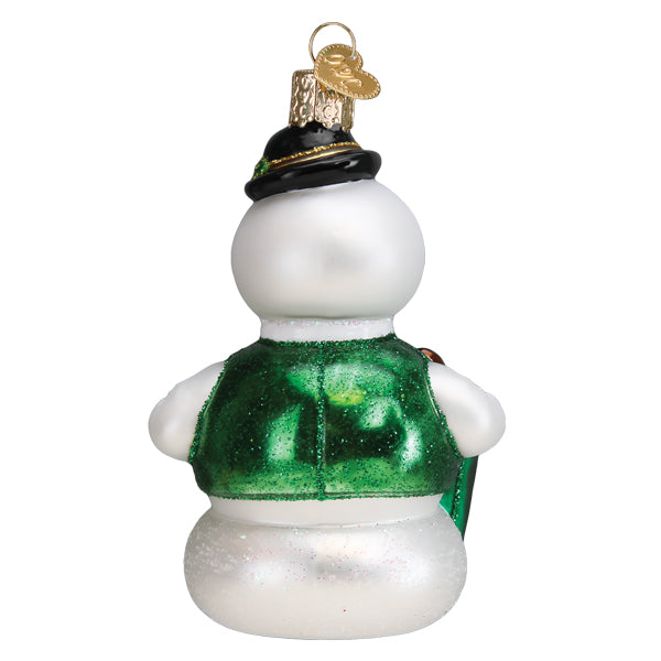 Old World Christmas Sam The Snowman Ornament - hand-blown glass Christmas tree ornament (view 4)
