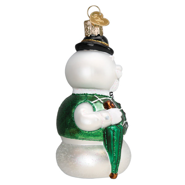 Old World Christmas Sam The Snowman Ornament - hand-blown glass Christmas tree ornament (view 5)