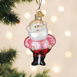 Old World Christmas Santa In Suspenders Ornament - hand-blown glass Christmas tree ornament