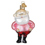 Old World Christmas Santa In Suspenders Ornament - hand-blown glass Christmas tree ornament (view 2)