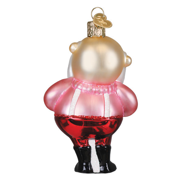 Old World Christmas Santa In Suspenders Ornament - hand-blown glass Christmas tree ornament (view 4)