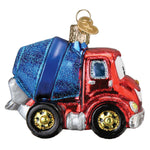 Old World Christmas Cheerful Cement Truck Ornament - hand-blown glass Christmas tree ornament (view 4)