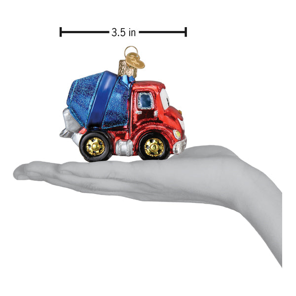 Old World Christmas Cheerful Cement Truck Ornament - hand-blown glass Christmas tree ornament (view 6)