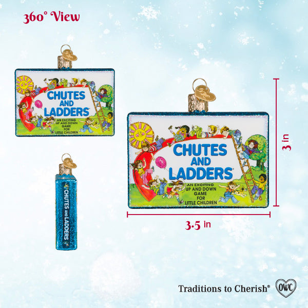Old World Christmas Chutes And Ladders Ornament - hand-blown glass Christmas tree ornament (view 6)