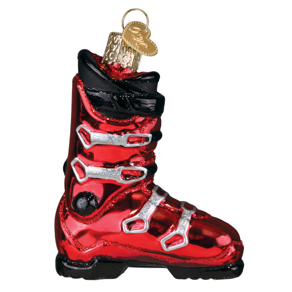 Old World Christmas Ski Boot Ornament - hand-blown glass Christmas tree ornament (view 2)