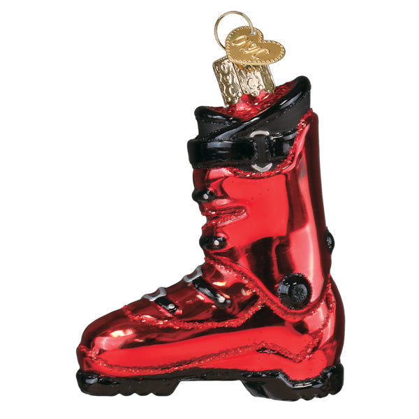 Old World Christmas Ski Boot Ornament - hand-blown glass Christmas tree ornament (view 3)