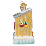 Old World Christmas Ice Fishing Shanty Ornament - hand-blown glass Christmas tree ornament (view 3)