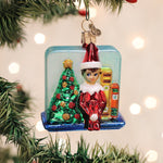 Old World Christmas Scout Elf Storytime Ornament - hand-blown glass Christmas tree ornament