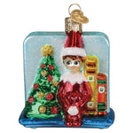 Old World Christmas Scout Elf Storytime Ornament - hand-blown glass Christmas tree ornament (view 2)