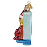 Old World Christmas Scout Elf Storytime Ornament - hand-blown glass Christmas tree ornament (view 3)