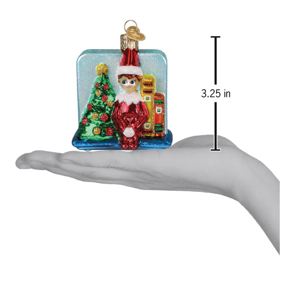 Old World Christmas Scout Elf Storytime Ornament - hand-blown glass Christmas tree ornament (view 5)