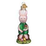 Old World Christmas Piglet Ornament - hand-blown glass Christmas tree ornament (view 2)