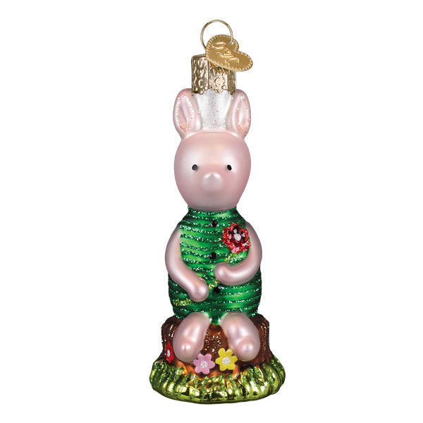 Old World Christmas Piglet Ornament - hand-blown glass Christmas tree ornament (view 2)