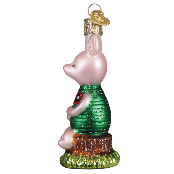 Old World Christmas Piglet Ornament - hand-blown glass Christmas tree ornament (view 3)