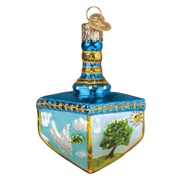 Old World Christmas Hanukkah Dreidel Ornament - hand-blown glass Christmas tree ornament (view 3)