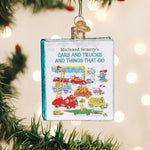 Old World Christmas Cars & Trucks & Things That Go Book Ornament - hand-blown glass Christmas tree ornament