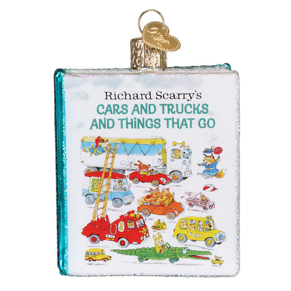 Old World Christmas Cars & Trucks & Things That Go Book Ornament - hand-blown glass Christmas tree ornament (view 2)