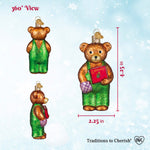 Old World Christmas Corduroy Holding Book Ornament - hand-blown glass Christmas tree ornament (view 5)