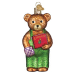 Old World Christmas Corduroy Holding Book Ornament - hand-blown glass Christmas tree ornament (view 2)