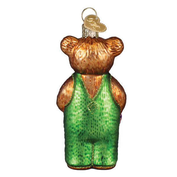 Old World Christmas Corduroy Holding Book Ornament - hand-blown glass Christmas tree ornament (view 3)