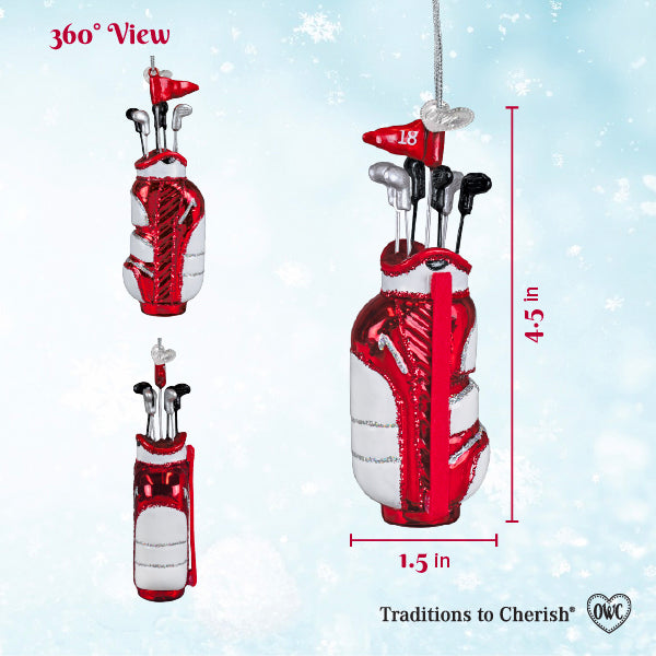 Old World Christmas Fairway Charm Ornament - hand-blown glass Christmas tree ornament (view 6)