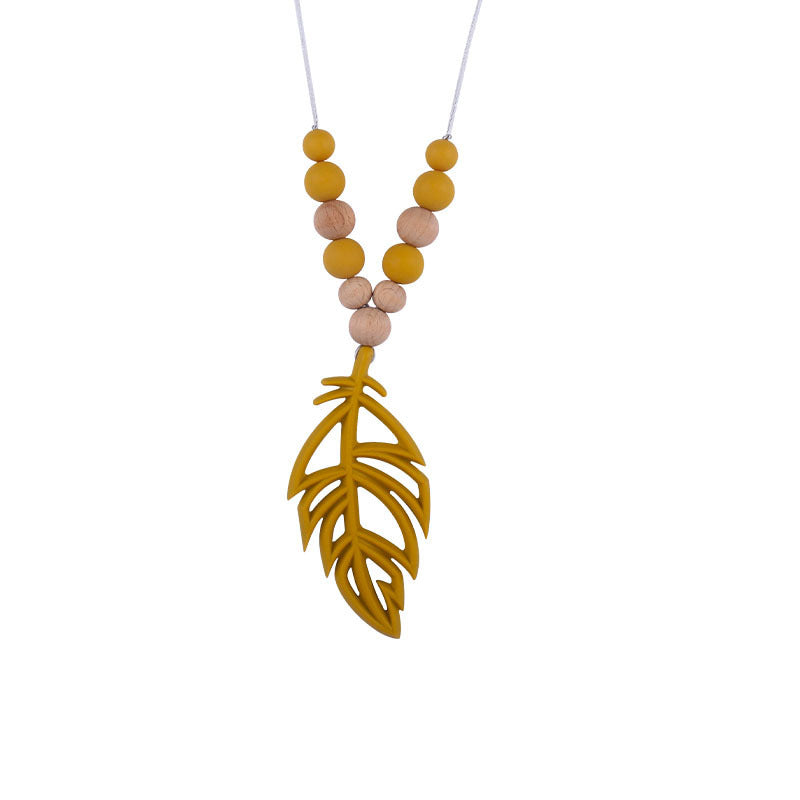 New Baby Products Silicone Leaf Teether Necklace - Cindi Book
