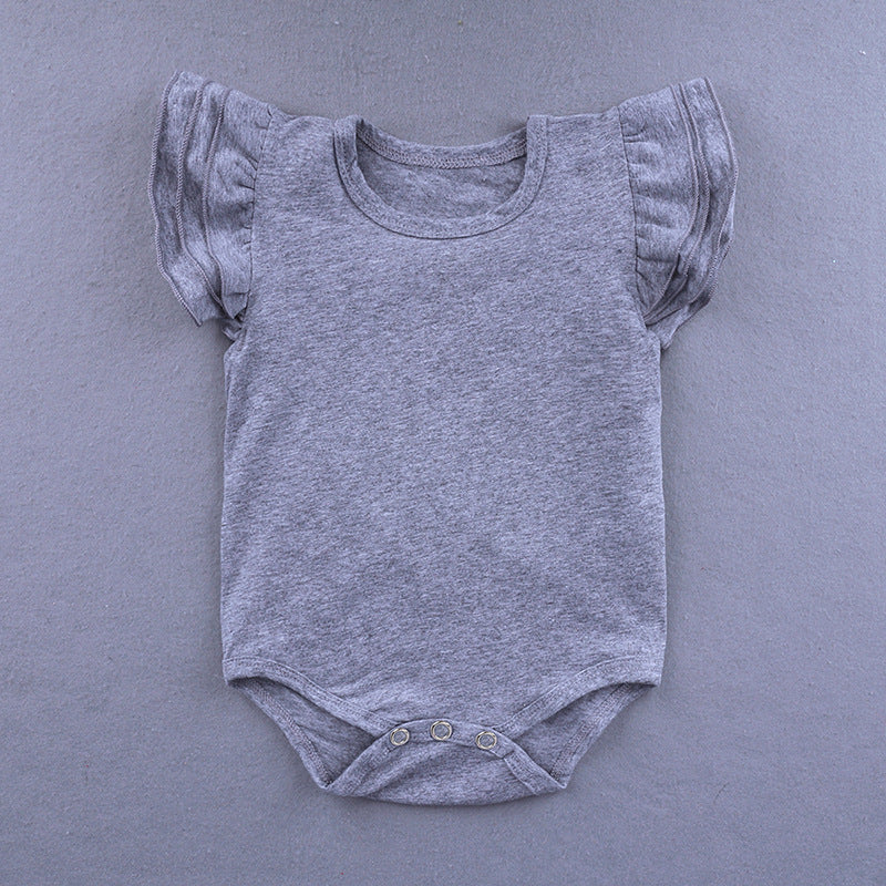 Children's Clothing Candy Color Ruffled Girls Onesie Baby Romper