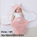 Super Soft Baby Sleeping Bag Fluffy Fleece Newborn Blanket Swaddle Blankets, Unisex Baby Wrap For Newborn Baby Boys Girls With Head-Protecting & Head-Supporting Function, Wearable Swaddle Sleep Sack - Cindi Book