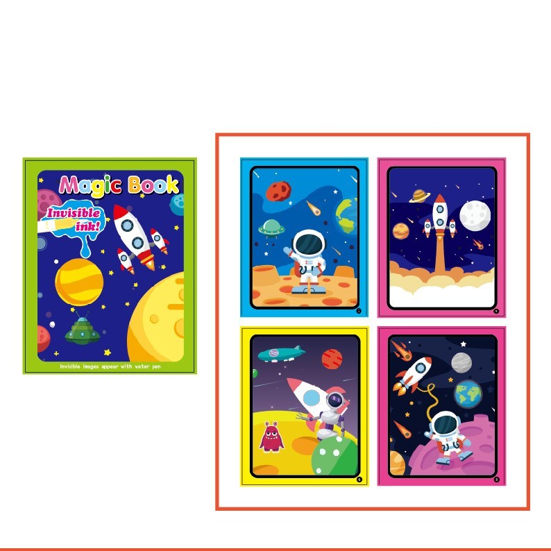 Children's Creative Magic  Water Painting Book - Cindi Book