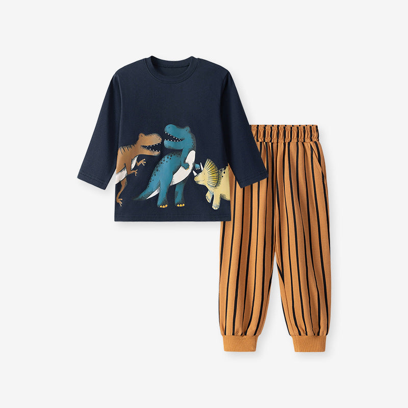 Autumn Male Cartoon Striped Children Suit - Cindi Book
