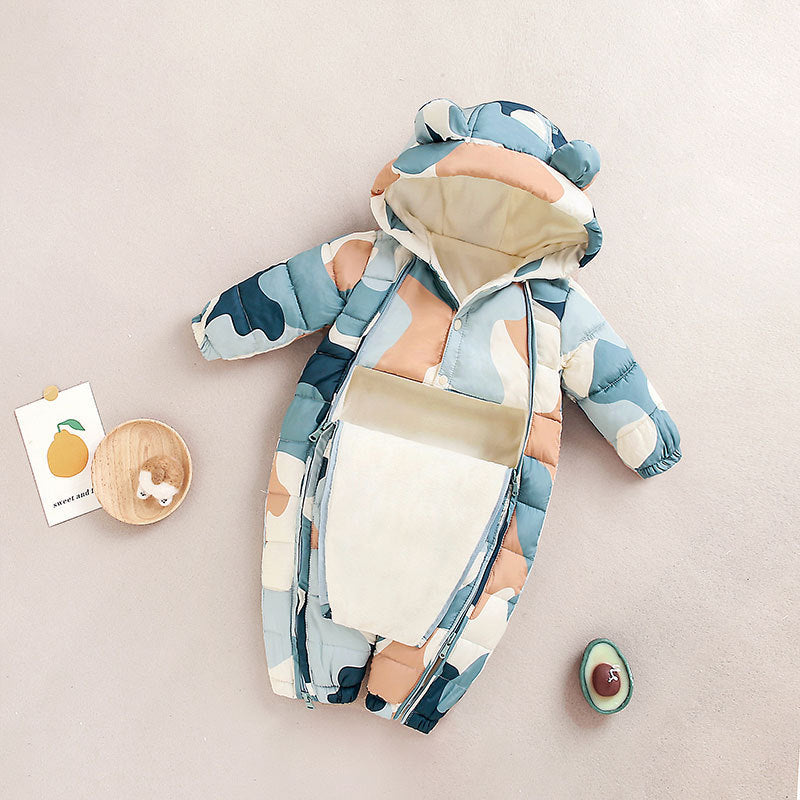 Clothes For Babies Baby Jumpsuits Winter Fleece-lined - Cindi Book