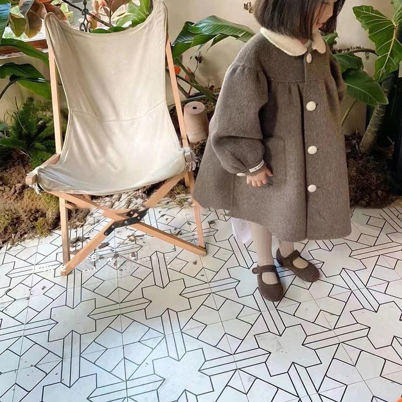Doll Collar Mid-length Girls' Woolen Winter Winter New Coat - Cindi Book