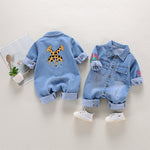 Men's And Women's Denim Printing Jumpsuit - Cindi Book