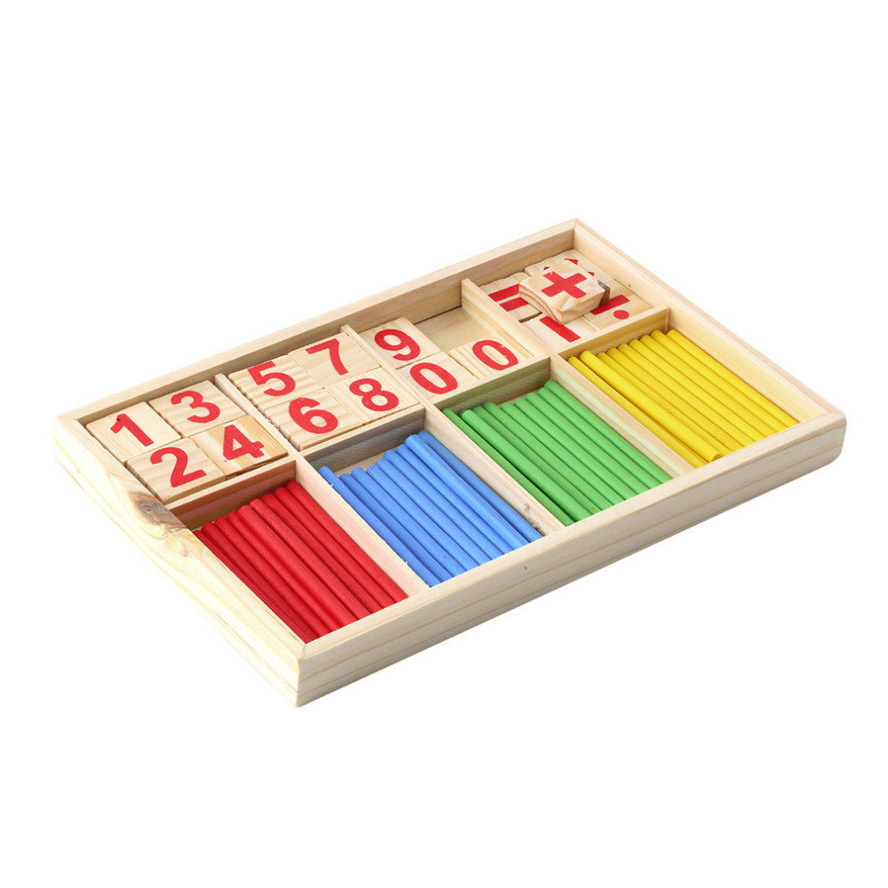 Math Manipulatives Wooden Counting Sticks Intelligence Montessori Math Wooden Color Calculation Education Enlightenment Toy - Cindi Book