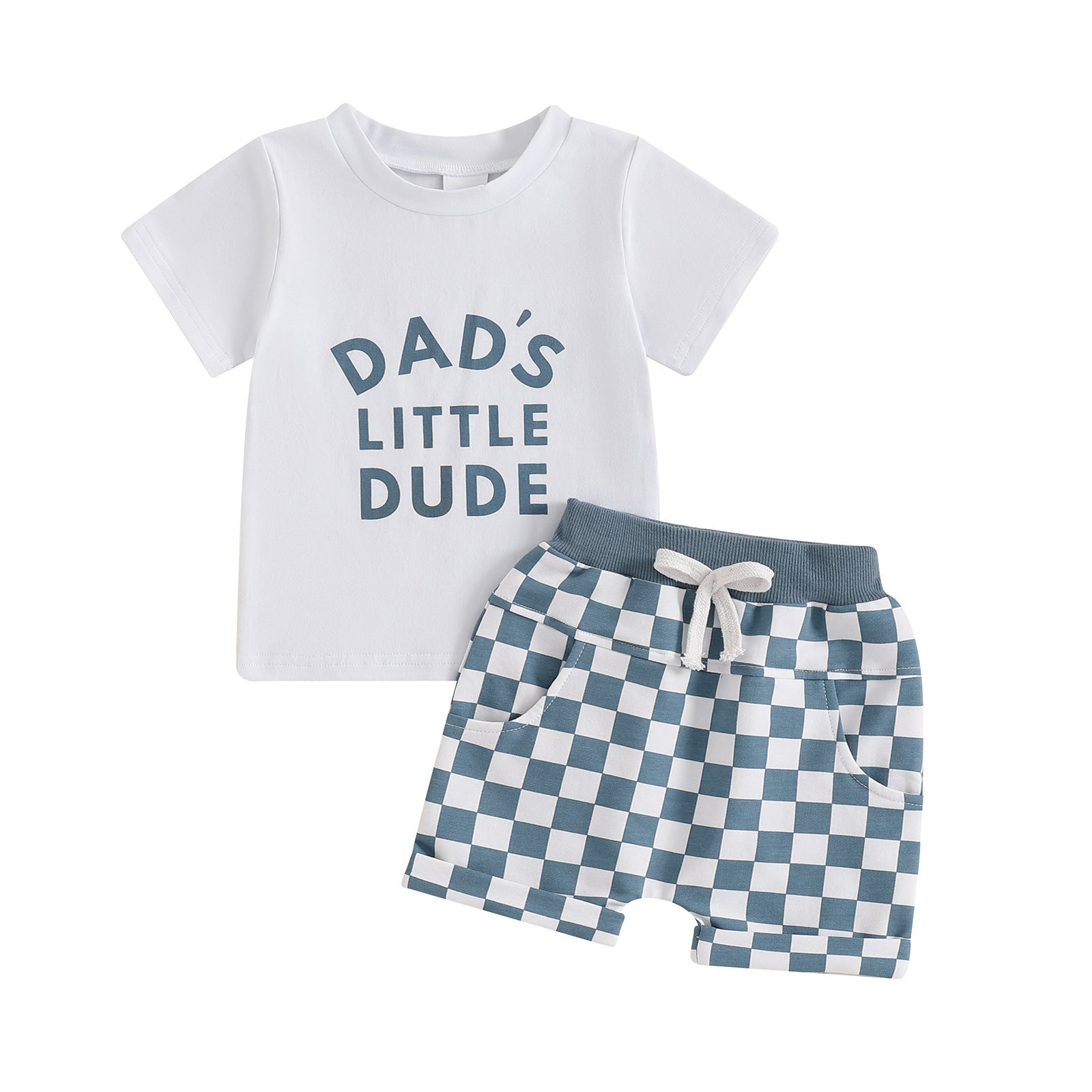 Letter Print Short-sleeve Suit - Cindi Book