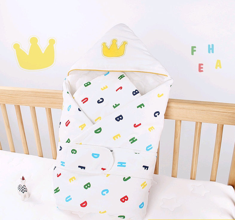 Baby holding autumn and winter newborn belt wrapped cotton newborn thickening blanket baby blanket baby quilt - Cindi Book