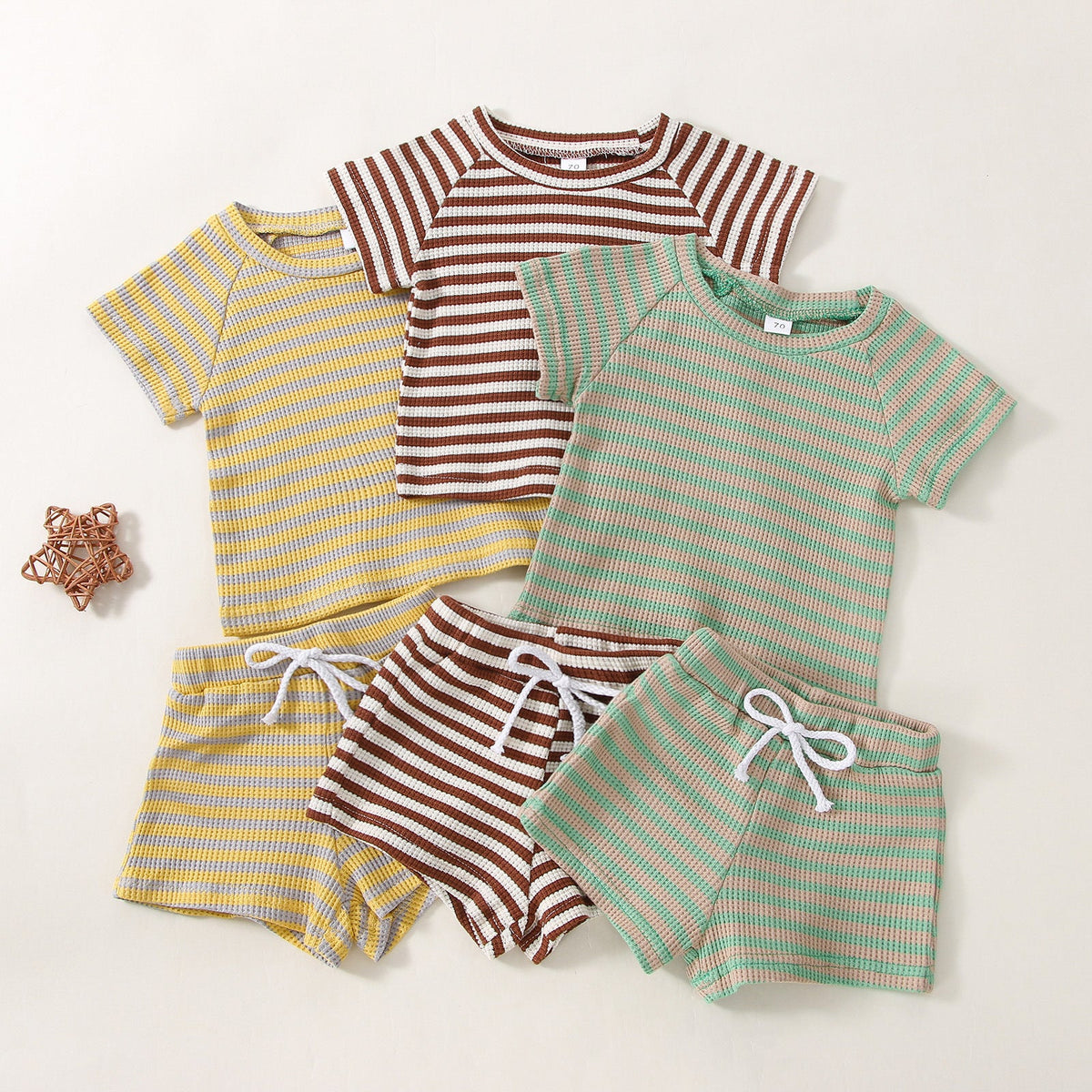 Children's Waffle Stripe Short Sleeve - Cindi Book