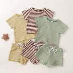 Children's Waffle Stripe Short Sleeve - Cindi Book