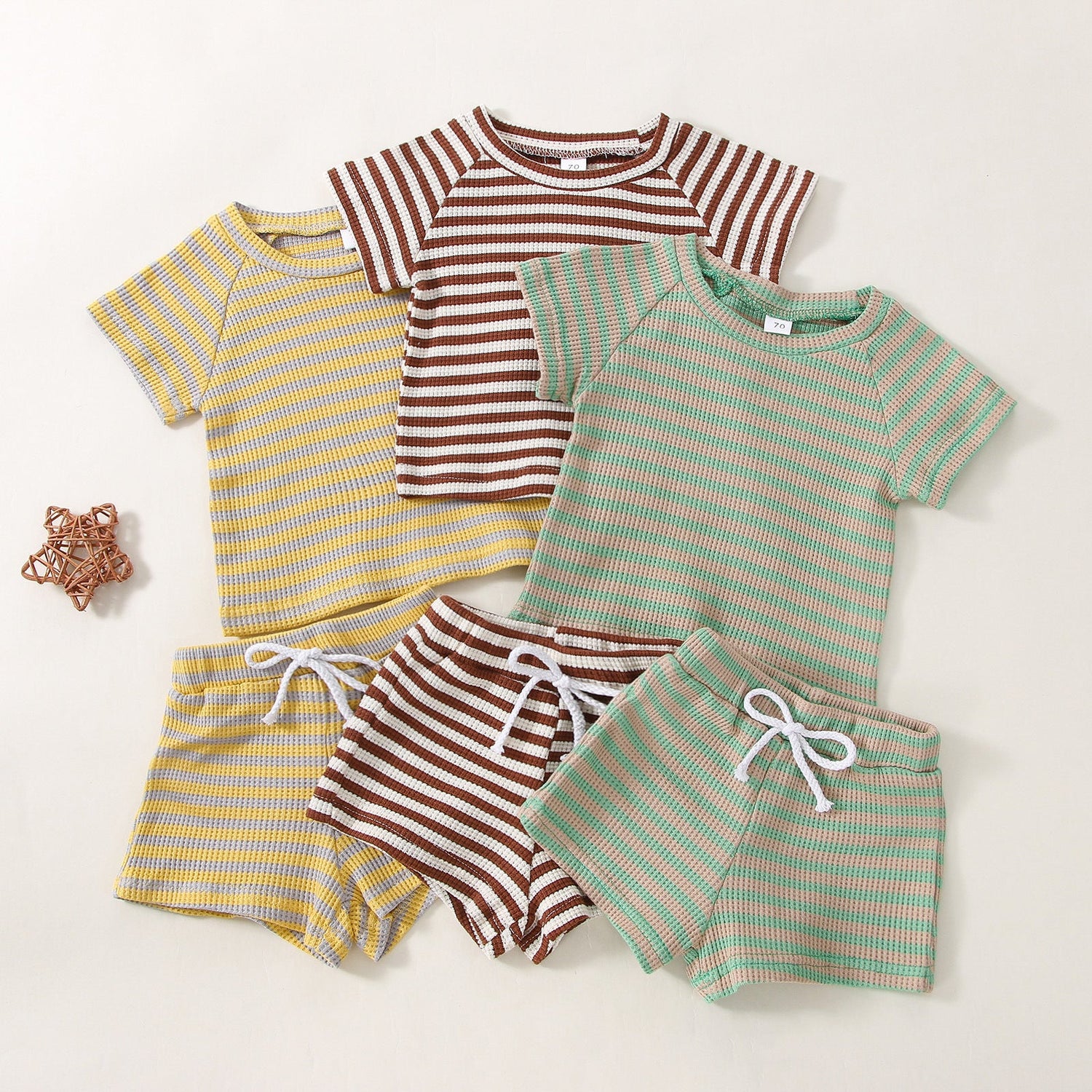 Children's Waffle Stripe Short Sleeve - Cindi Book