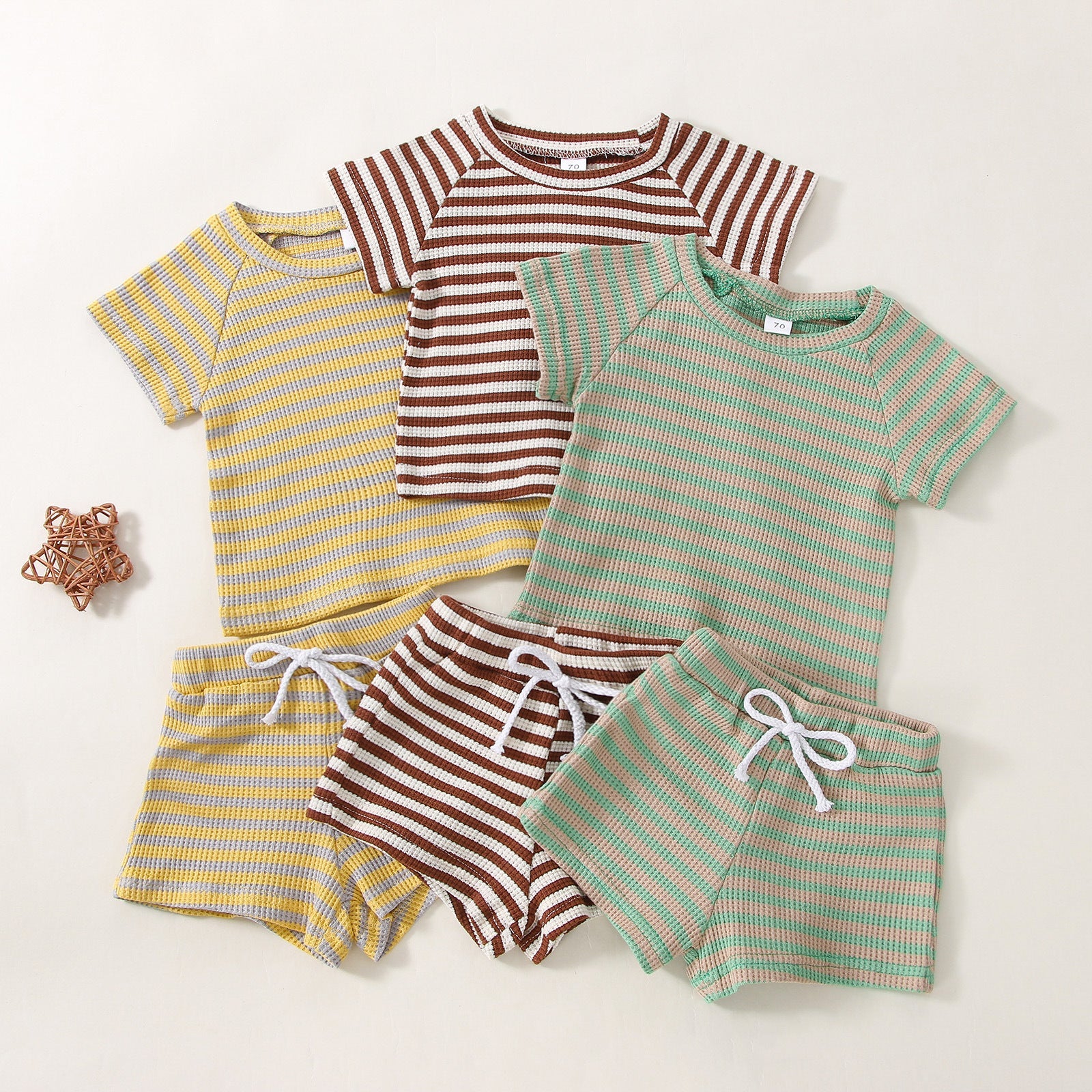 Children's Waffle Stripe Short Sleeve - Cindi Book