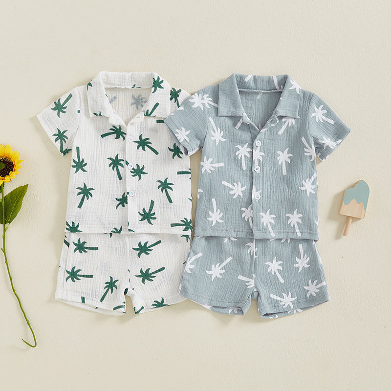 Baby Boy Beach Series Short Sleeve Blouse And Pants - Cindi Book