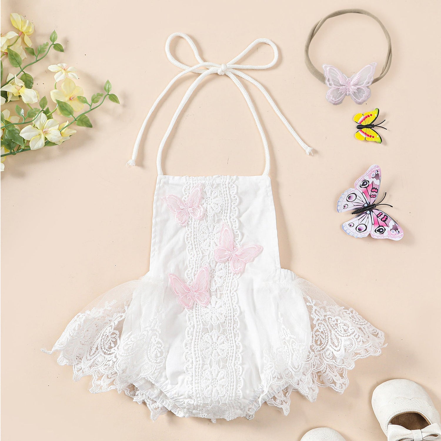 Girls' Butterfly Lace Yarn Princess Dress Headdress - Cindi Book