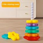 Rainbow Rotary Table Jenga Toy - Cindi Book