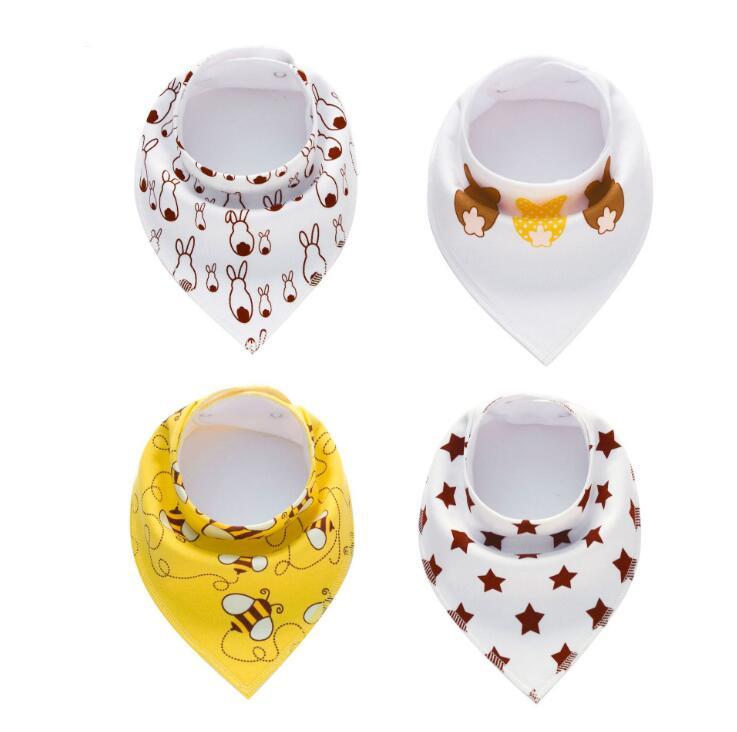 4pcs Lot Bibs Burp Cloth Print Arrow Wave Triangle Baby Bibs Cotton Bandana Accessories - Cindi Book