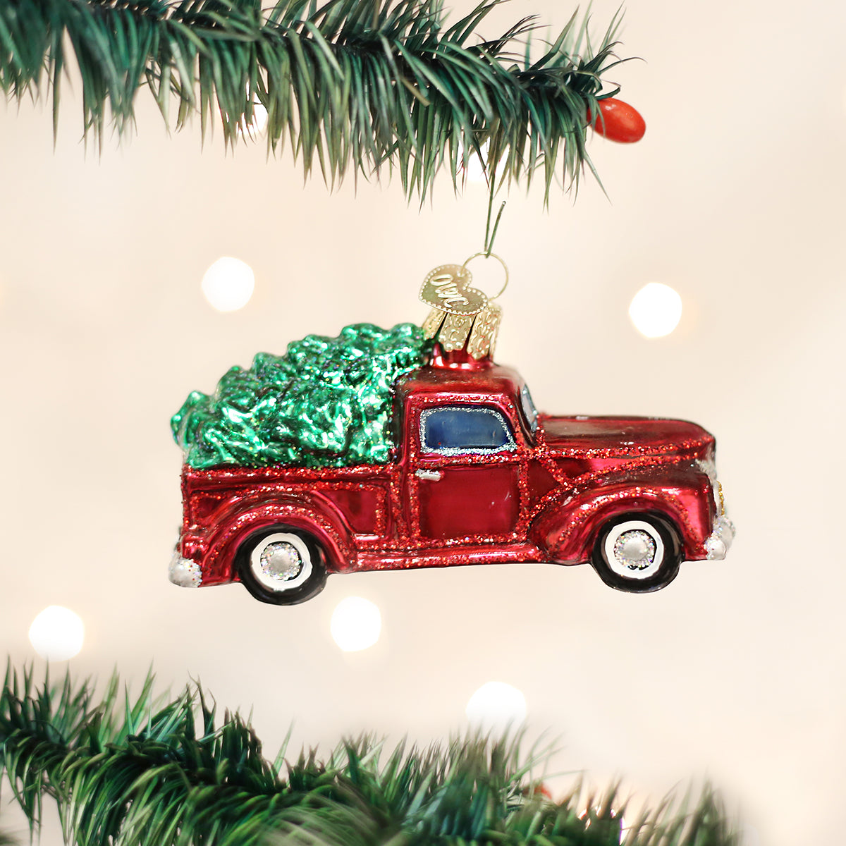 Old World Christmas Old Truck With Tree - hand-blown glass Christmas tree ornament